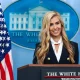 White House press secretary at the podium