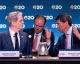 US Treasury and Federal Reserve officials confer at a G20 finance meeting